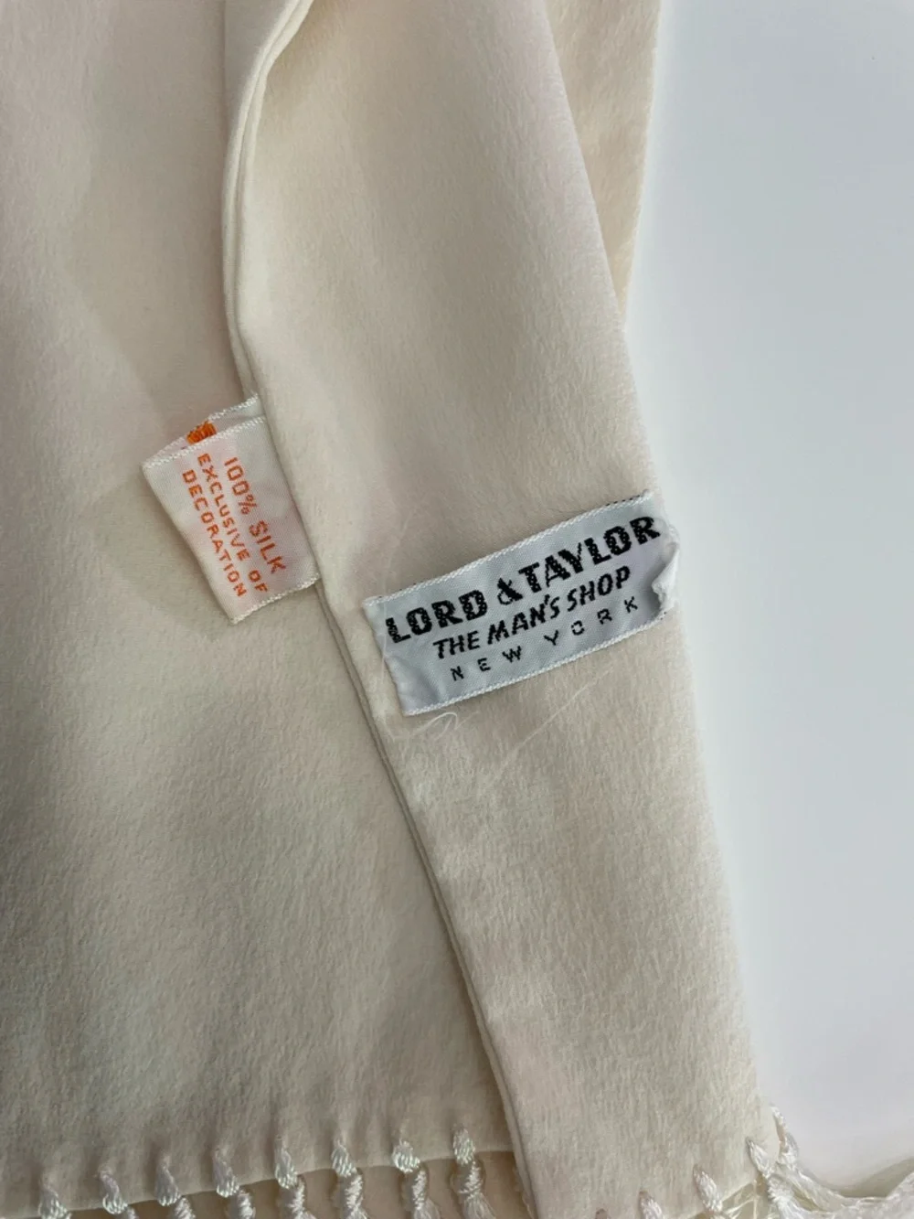 Lord & Taylor ivory silk