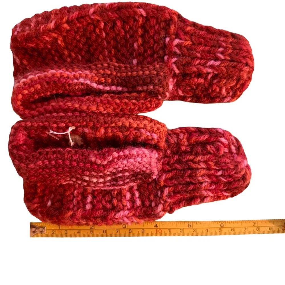 Handmade knit booties