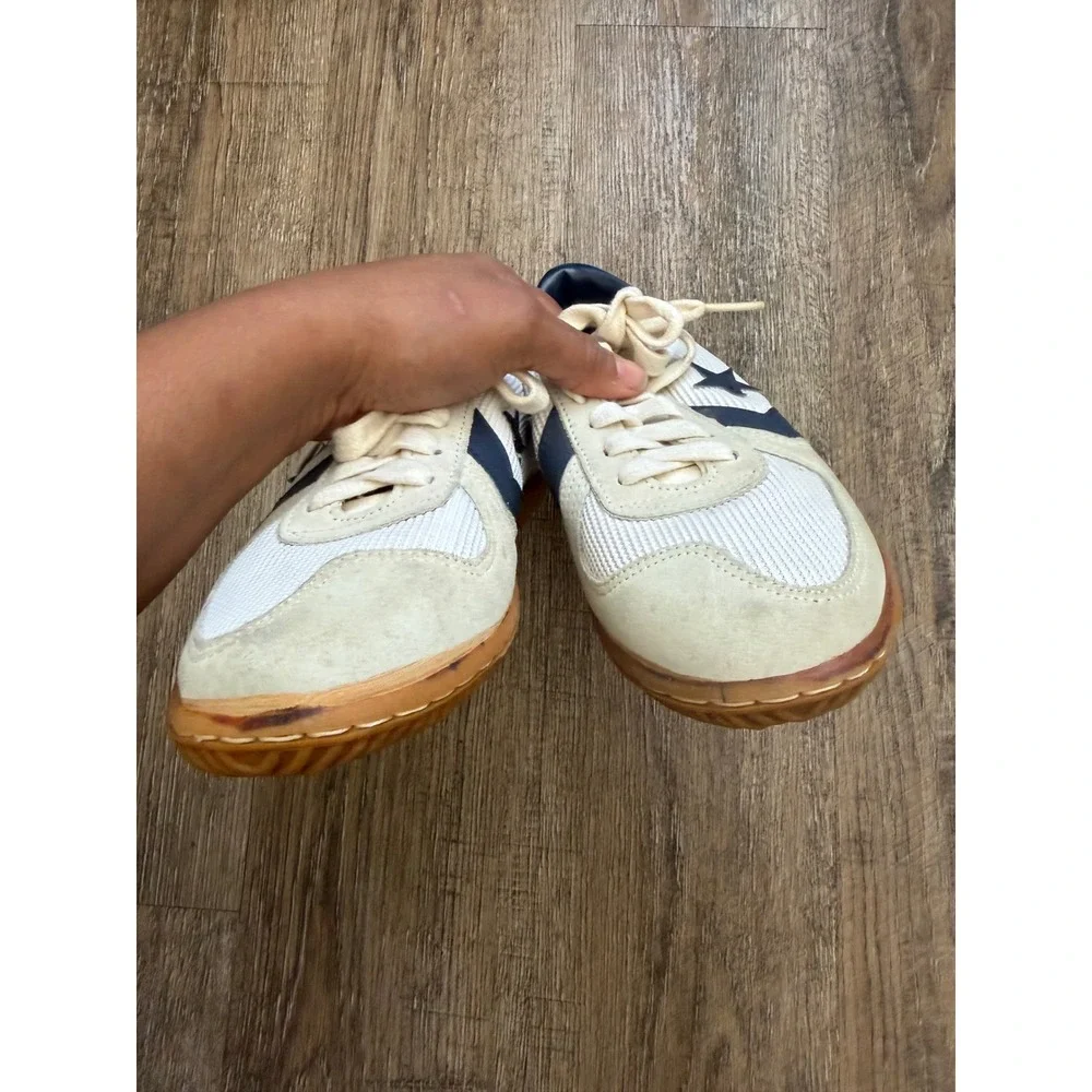 Vintage Converse Star Player Sneakers Size 5.5 Off White Navy Gum Sole Made Kore
