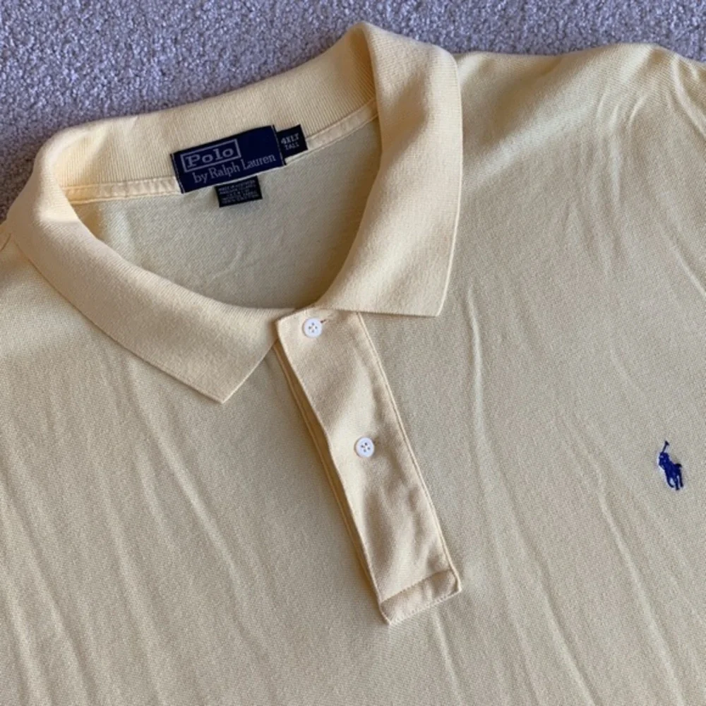 Polo Ralph Lauren Mens 4XLT Big Tall Short Sleeve Pique Polo Shirt‎ Yellow Pony