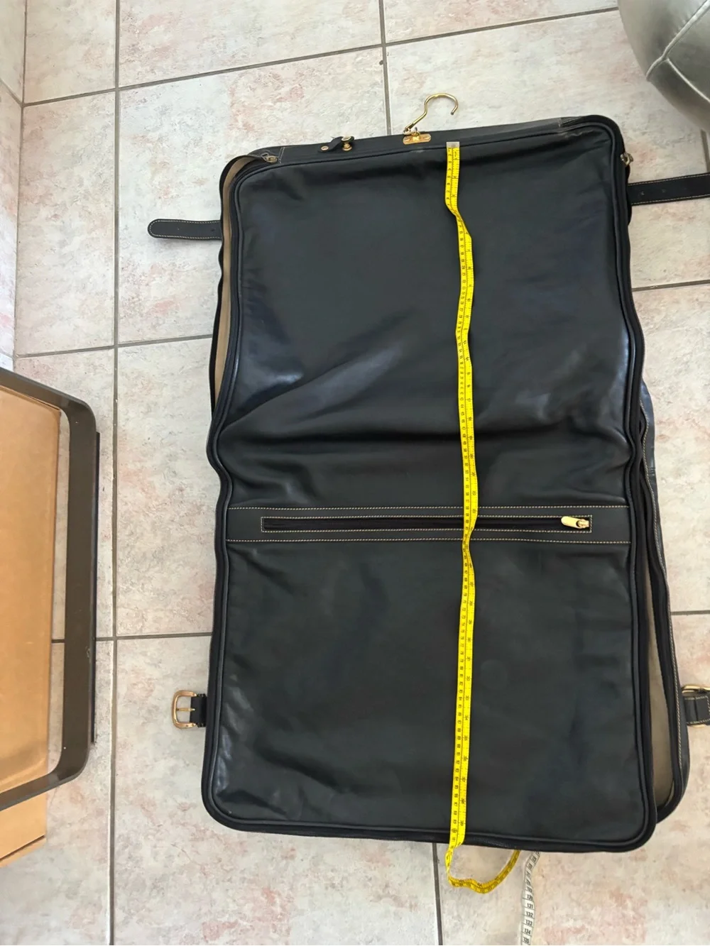 Bally leather suit case garment bag travel luggage