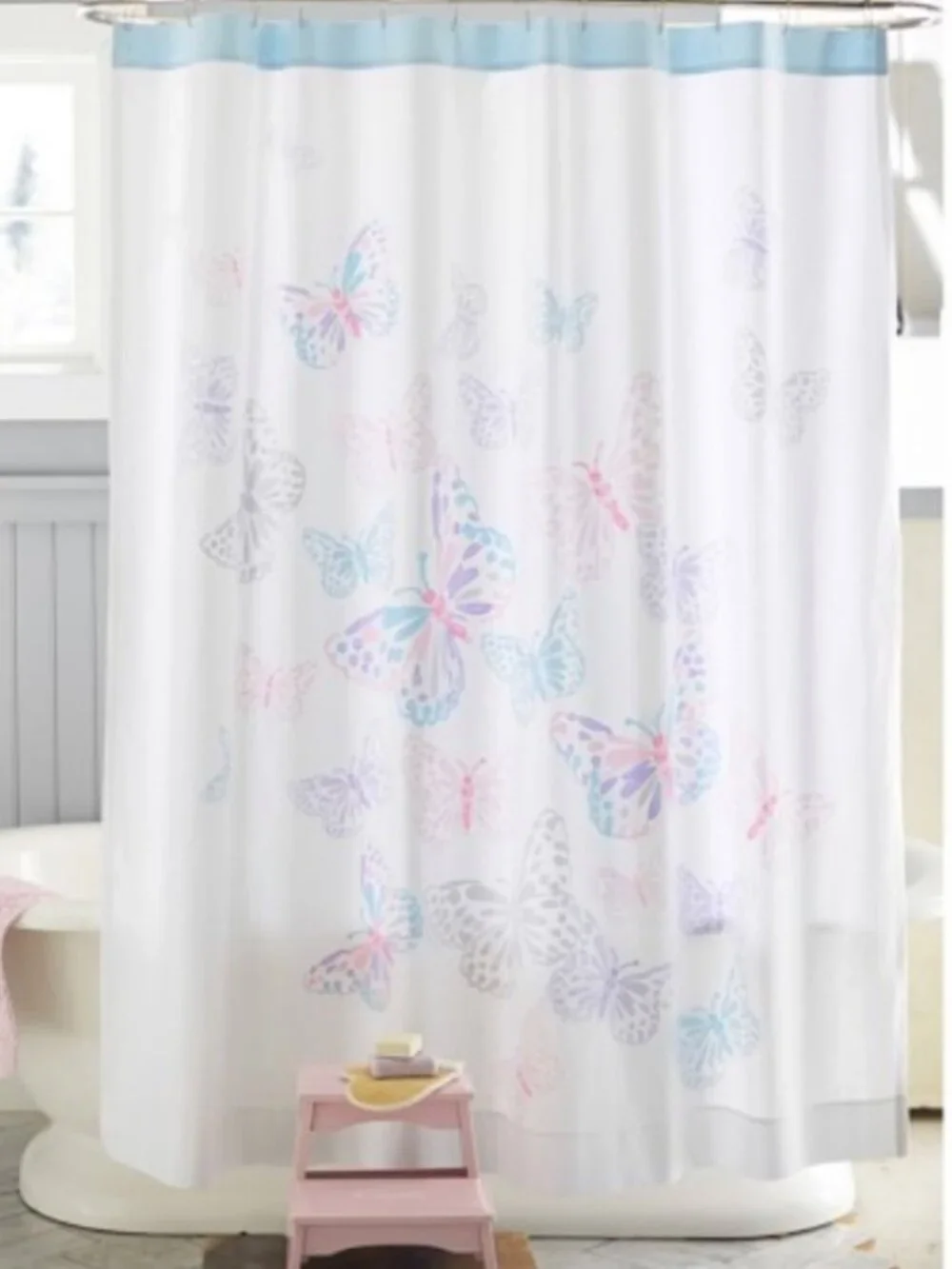 Pottery Barn Kids Butterfly Shower Curtain Butterfly Pastel Cottagecore Feminine