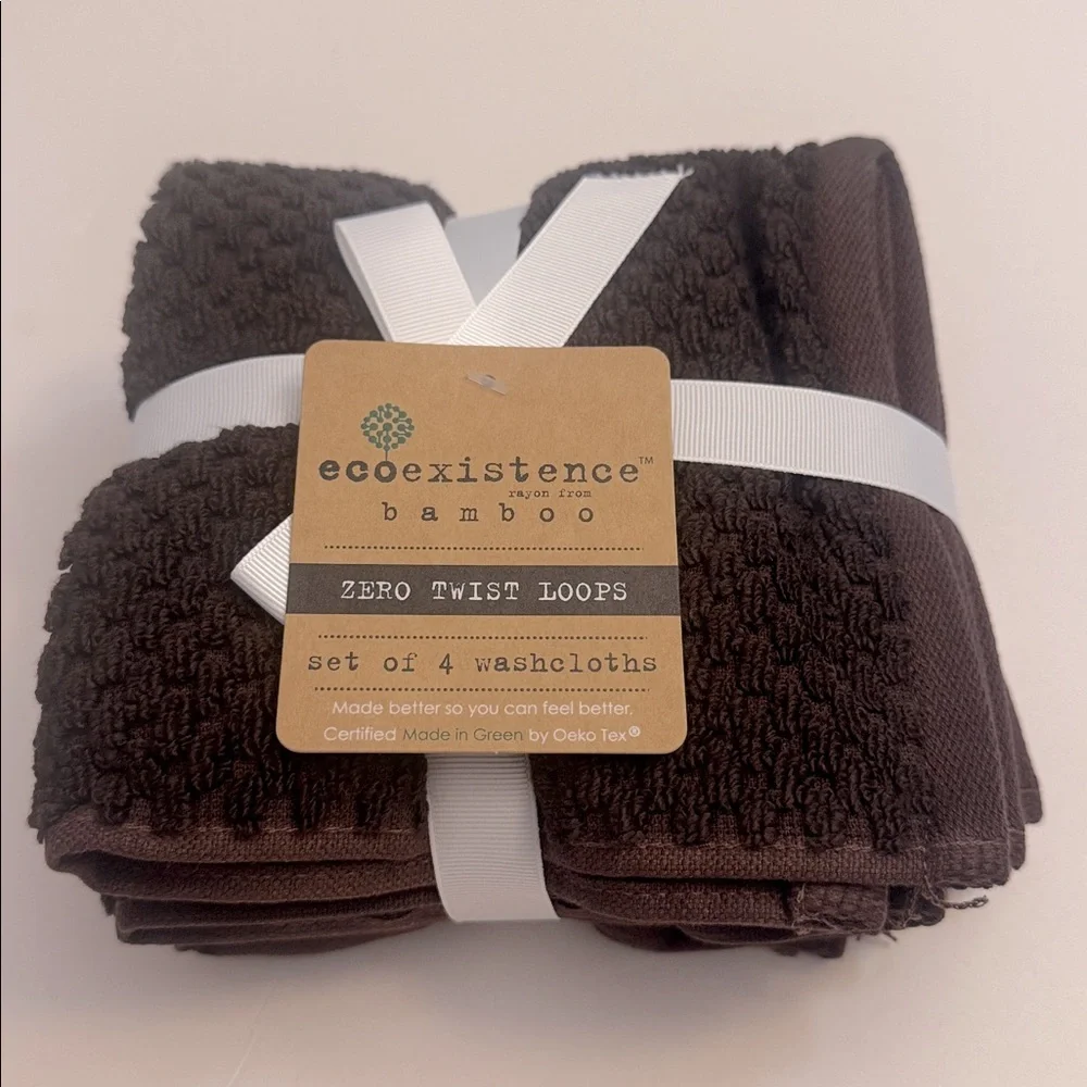 8pc ECOEXISTENCE Bamboo Zero Twist Loops Bath Towel Set-Dark Chocolate-DKCHOC25