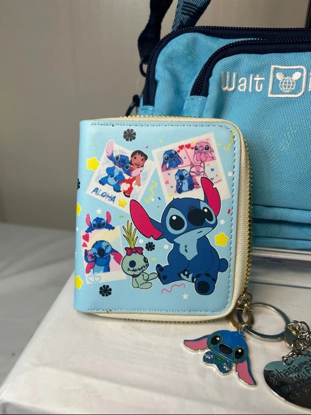 Disney Stitch Crossbody Bag with Matching Wallet & Charms