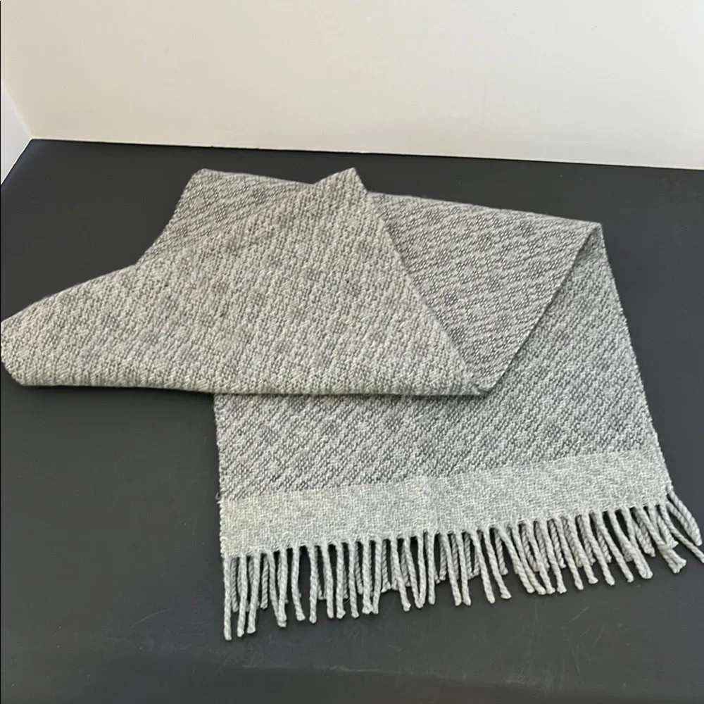 Vintage Gray Fringed Cashmere Scarf by Royal - NWT