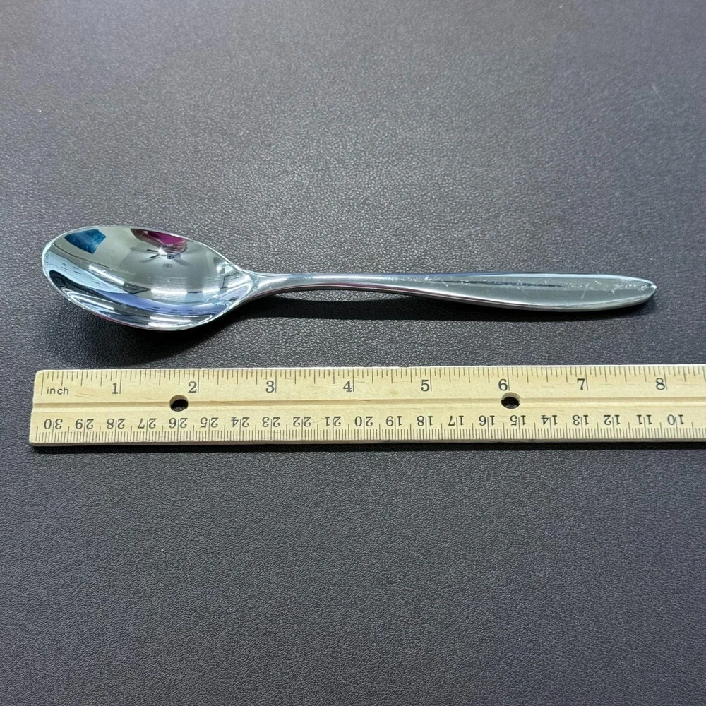 Gourmet Settings Stainless Steel Spoons‎ Set of 4 Teardrop Handle 2 Sizes Silver