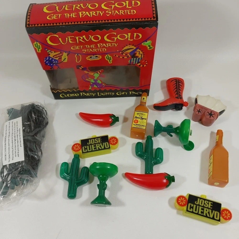 Cuervo Gold Jose Cuervo Party Lights Peppers Cactus Glass Bottles Tequila‎
