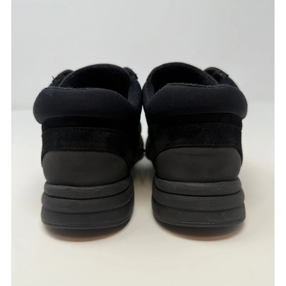 Chanel CC Triple Black Suede Trainer Sneaker Size 8 US 38 EU