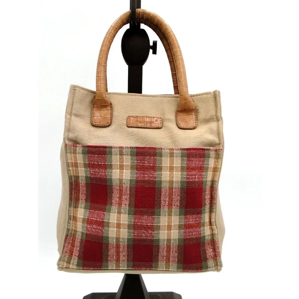 Longaberger Orchard Park Plaid‎ purse tote,