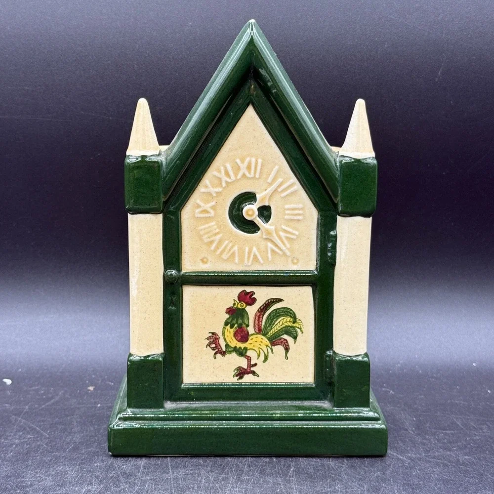 Metlox CA  PROVINCIAL Rooster Steeple Wall Clock Planter  7 3/4