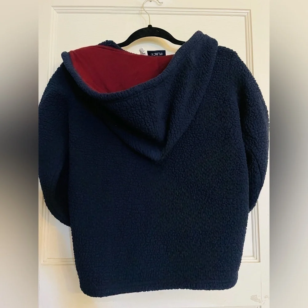 The Children’s Place Boys Size 10/12 Sherpa Cozy Zip Up Hoodie •Kangaroo Pockets