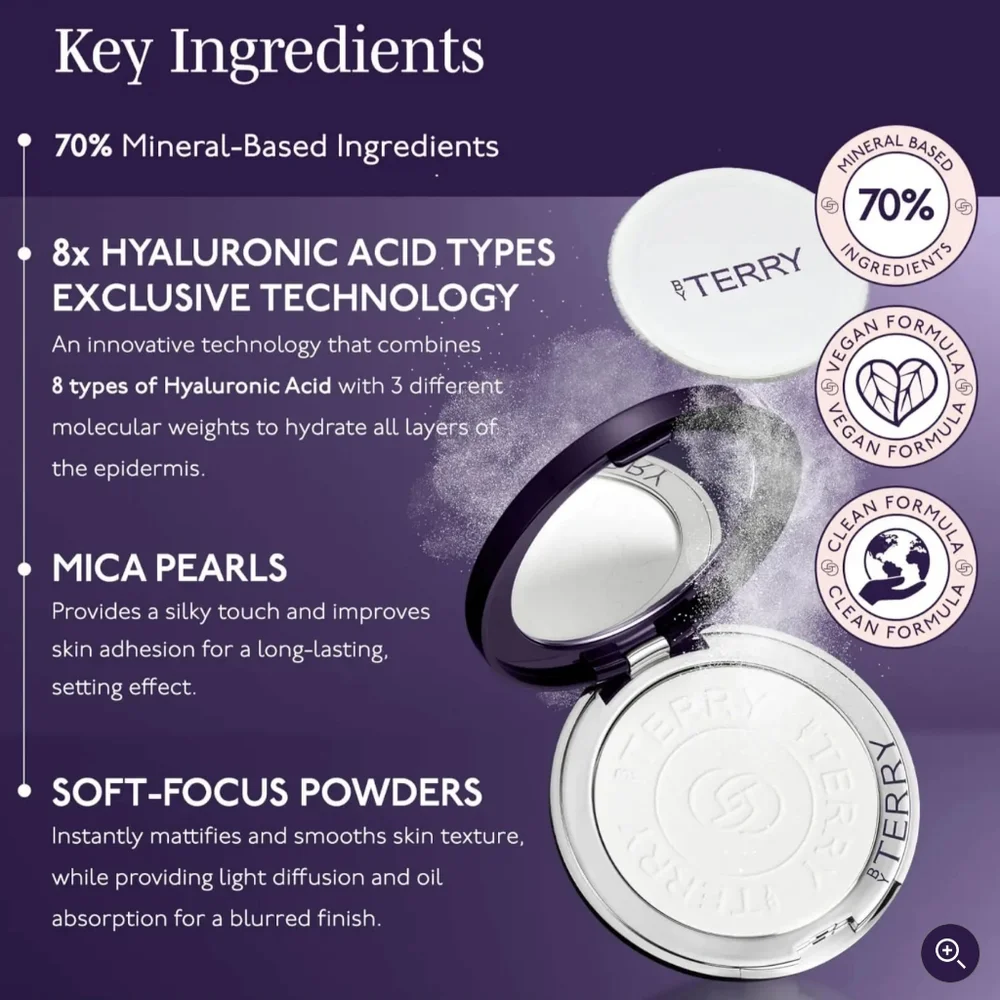 By Terry Travel Size Hyaluronic Hydra Veil Loose Powder Host Pick
