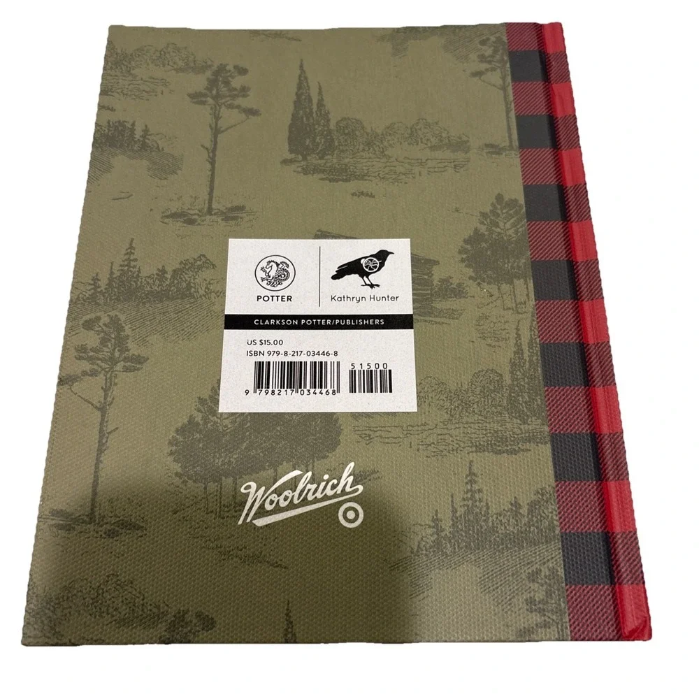 Woolrich Nature Journal Hardcover Green Plaid Spine Blank Lined Notebook‎