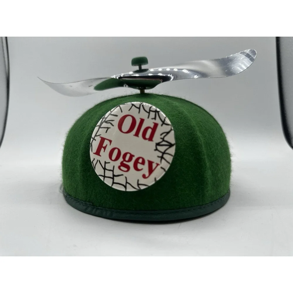 Vintage Jhats Old Fogey Propeller Hat Green Novelty Helicopter Cap USA