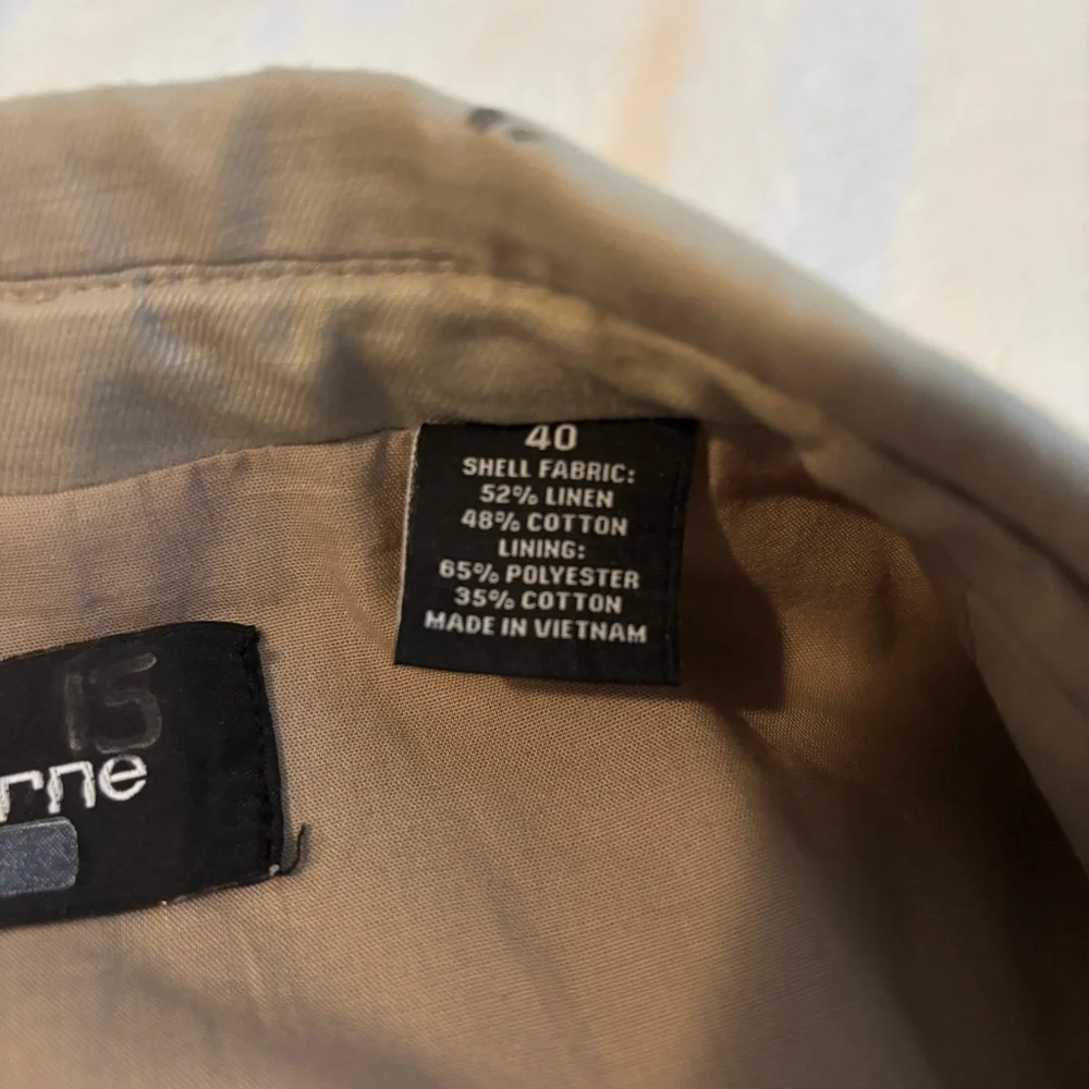 Claiborne Classic Linen Tan Blazer Sportcoat‎ Size 40