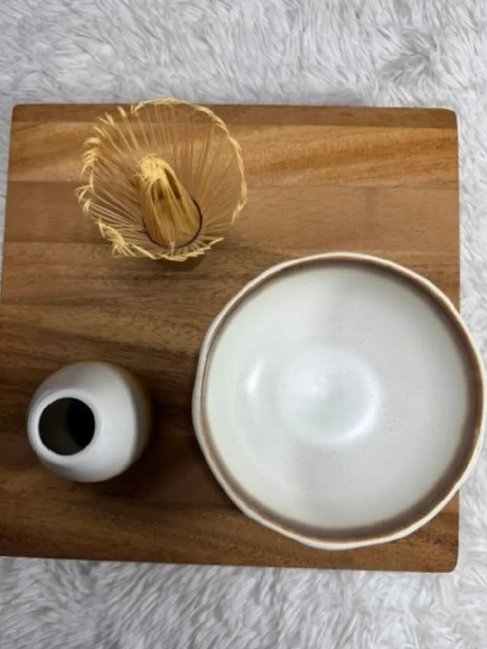 5pc Matcha Bamboo Whisk and Ceramic Holder + Ceramic Bowl + Sifter + Spoon Set