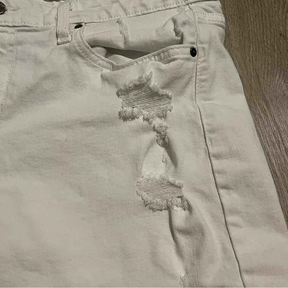 Joe's Jeans White Denim Distressed Shorts