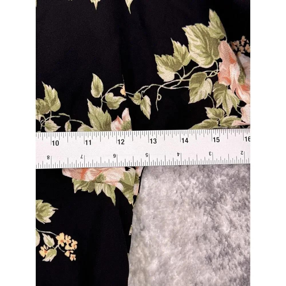 Reformation Jumpsuit 2 Womens Lemongrass Black Floral Crepe
