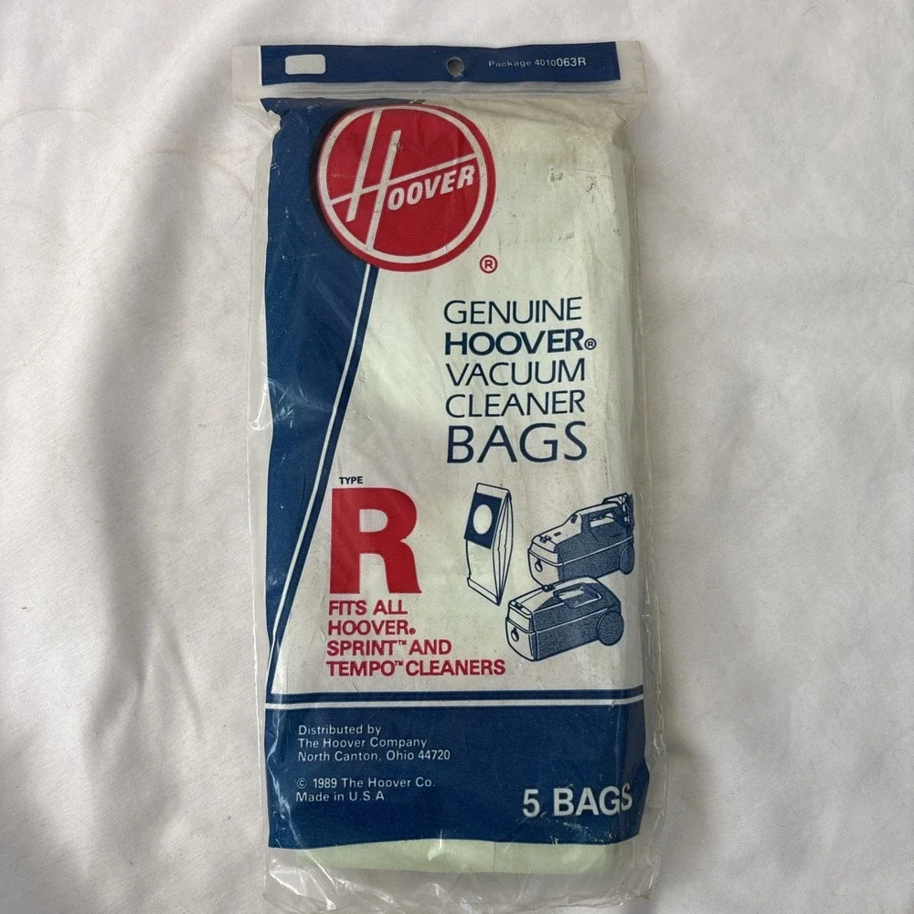 Genuine Hoover Vacuum Cleaner Bags Type R (5)‎ Pack 4010063R NOS