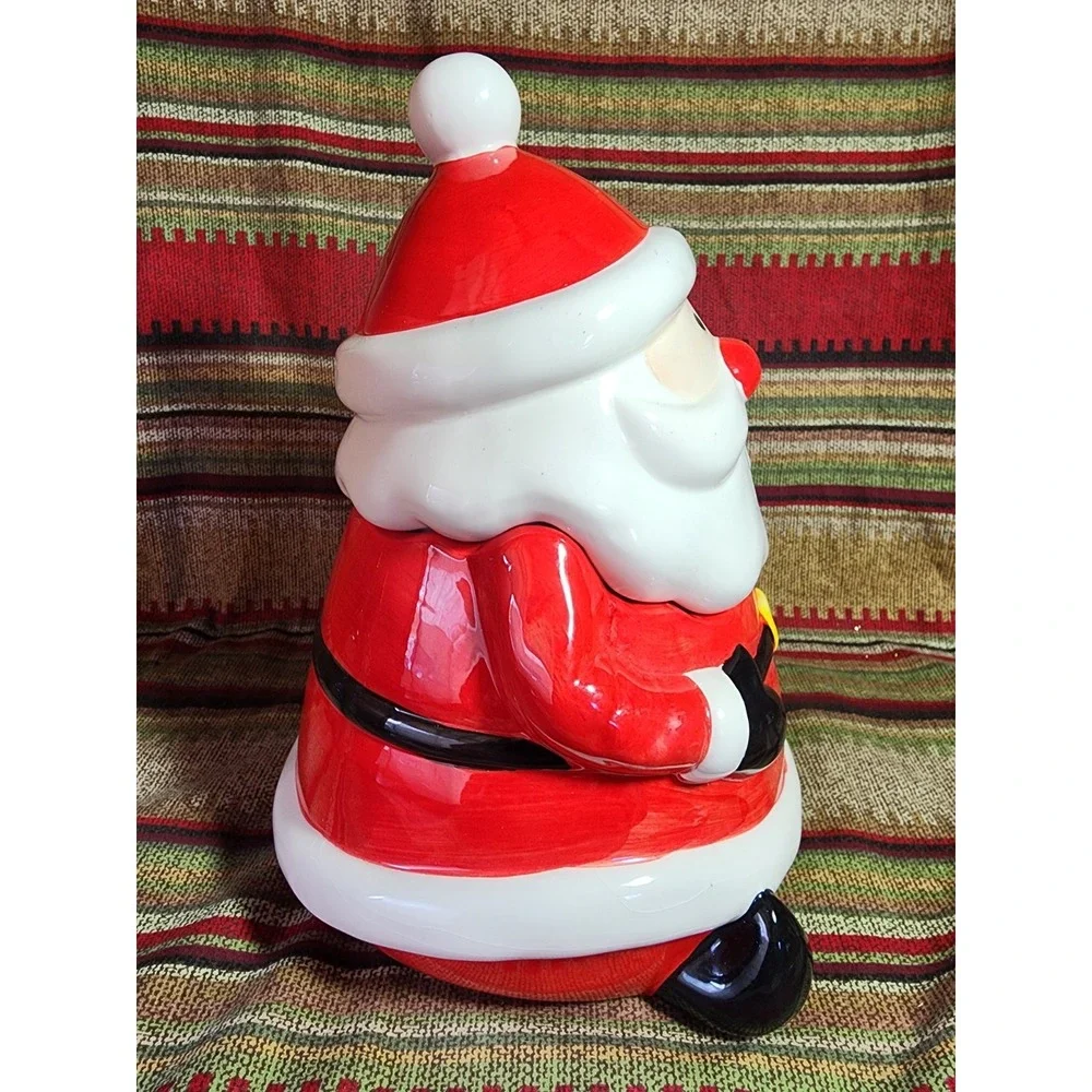 Vintage Ceramic Santa Claus with Peppermint‎ Stick Cookie Jar