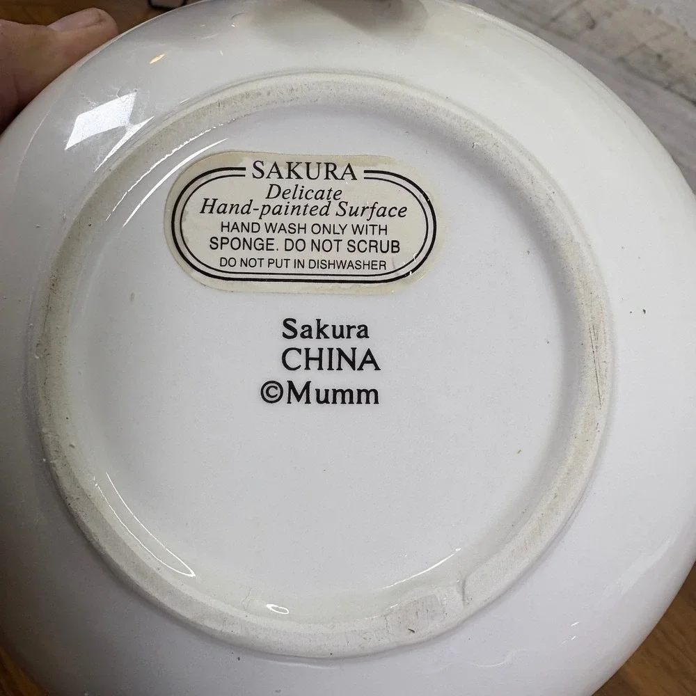 Debbie‎ Mumm Sakura Spring is in the Air Bunny Nibbler Bowl 1990's