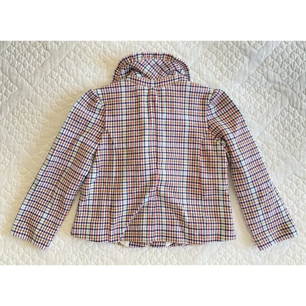Janie & Jack Toddler Baby Girl Multi Plaid Check Equestrian Blazer Jacket 18-24m