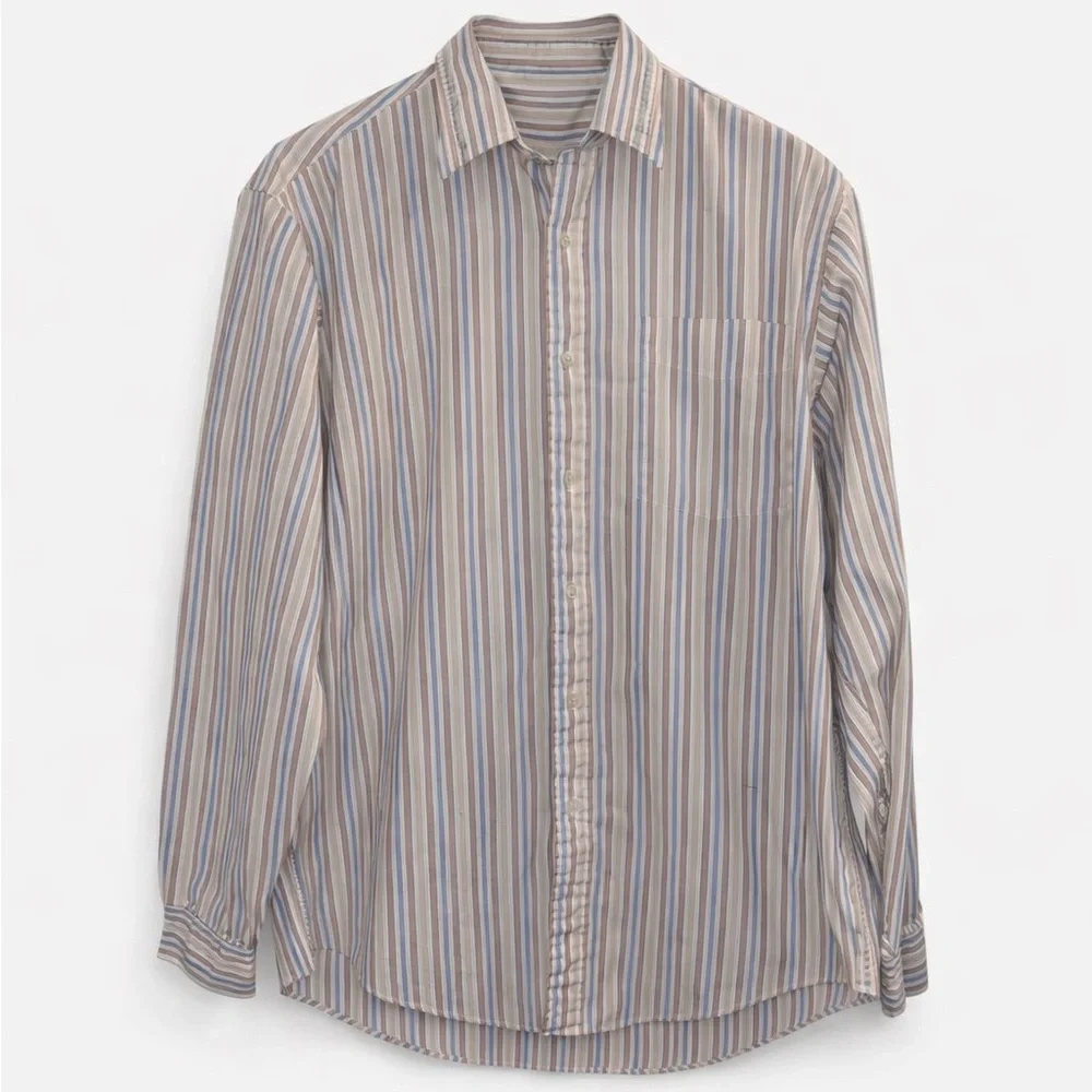 Vintage 90s J. Crew Stripe Button Down Shirt, sz 16-35