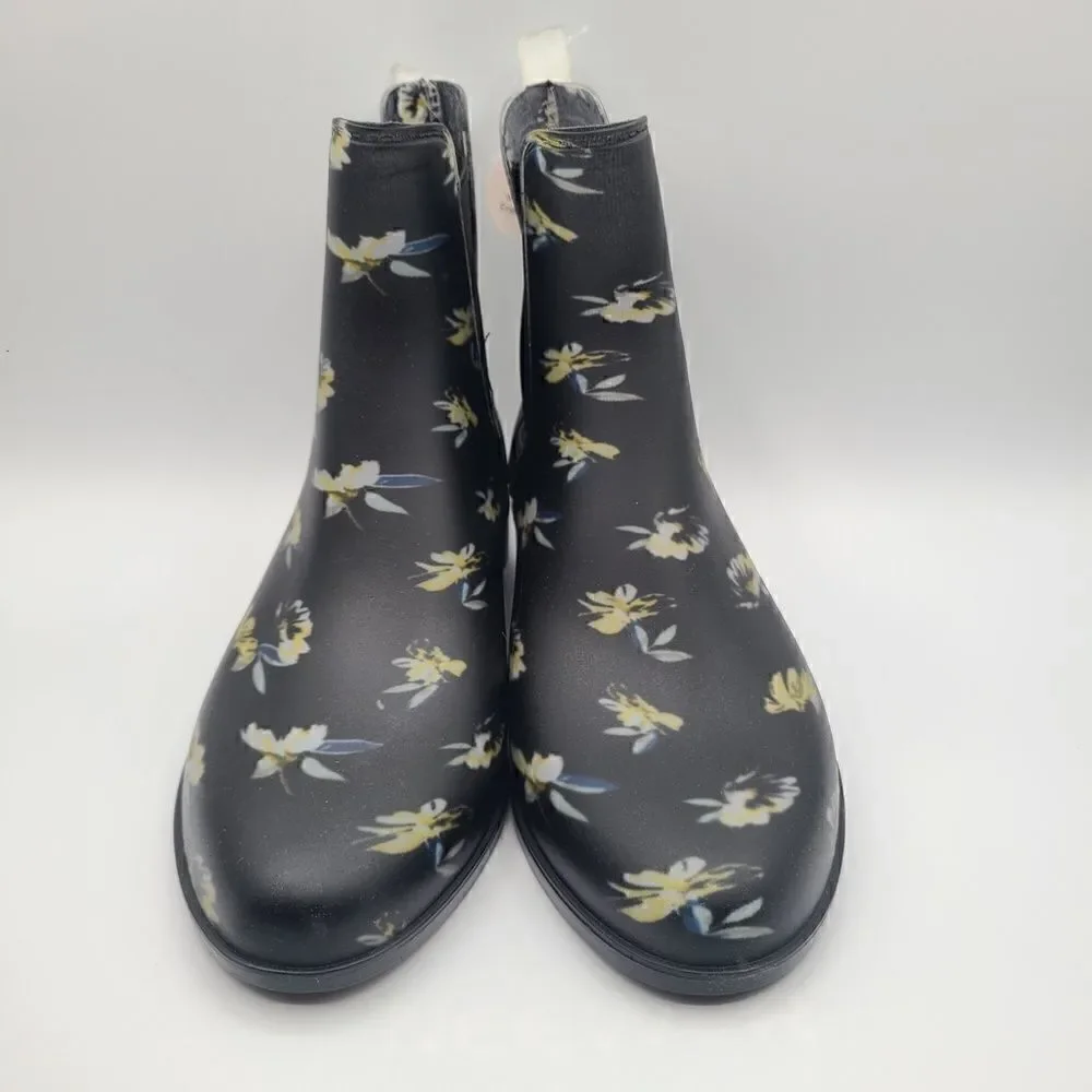 Floral Chelsea Rain Boots Women's Size 7