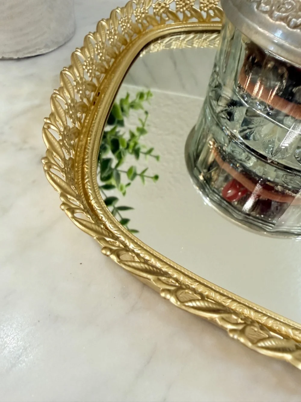 Vintage Hollywood Regency Vanity Mirror/Tray