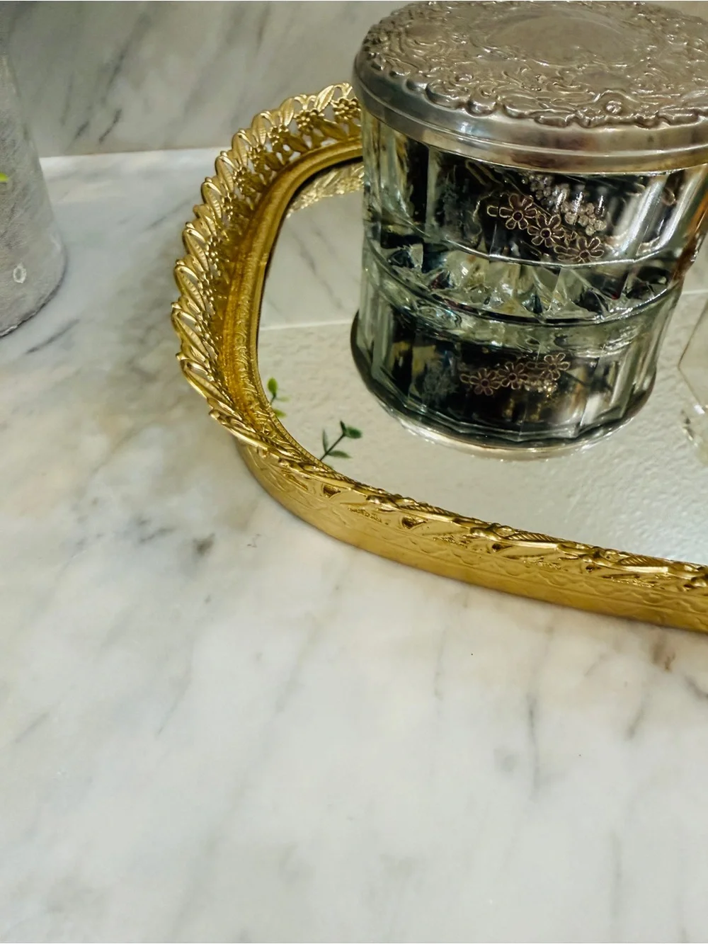 Vintage Hollywood Regency Vanity Mirror/Tray