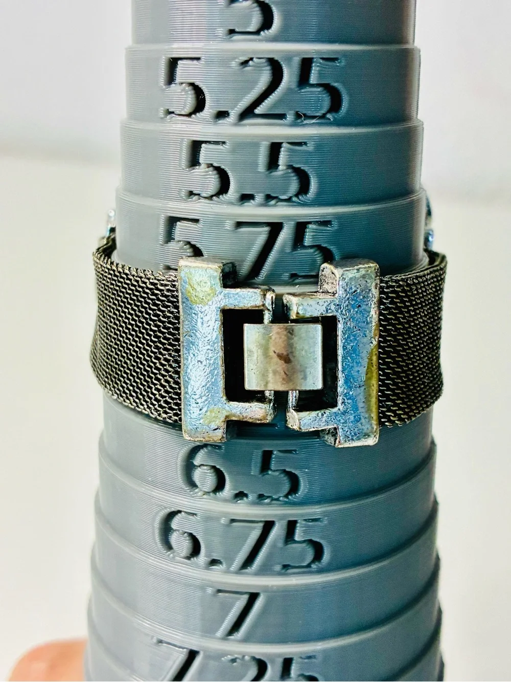 Faux Turquoise Center Floral Silver Bracelet - Women Jewelry Oversized Casual