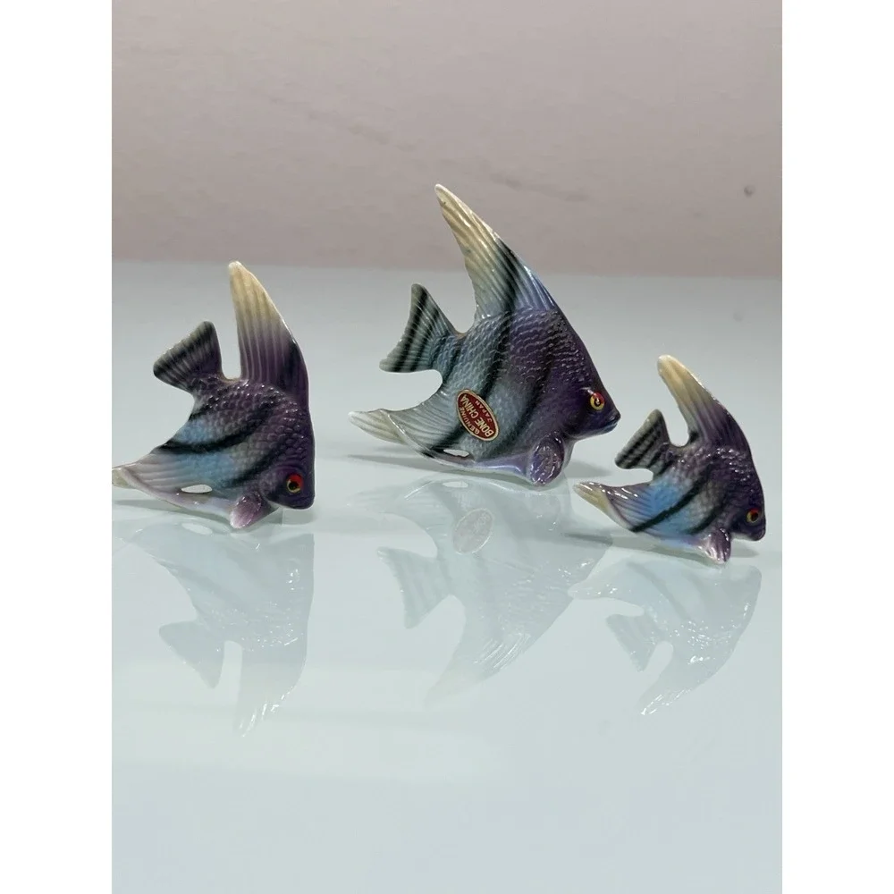 Vintage‎ Bone China Japan Angelfish Figurines Set of 3