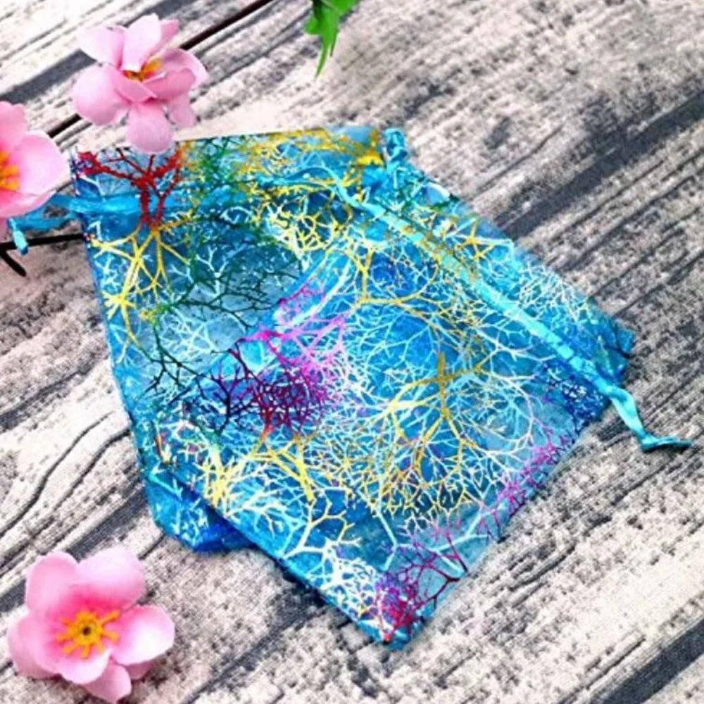 Beach Coral Gift Bag Pouches with Drawstring