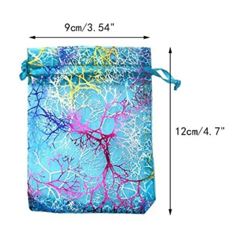 Beach Coral Gift Bag Pouches with Drawstring