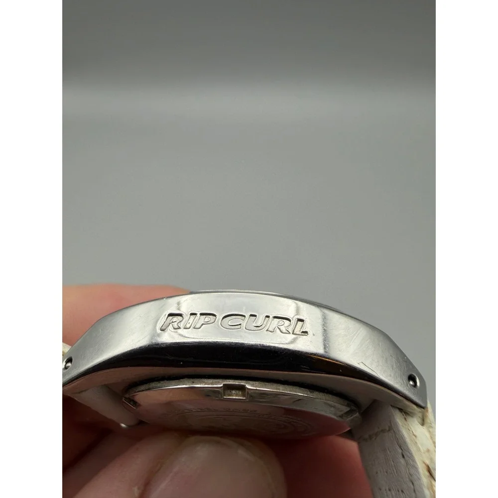 Rip Curl Cortez Surf Watch White Leather Band 100M Quartz Womens Vintage №1145