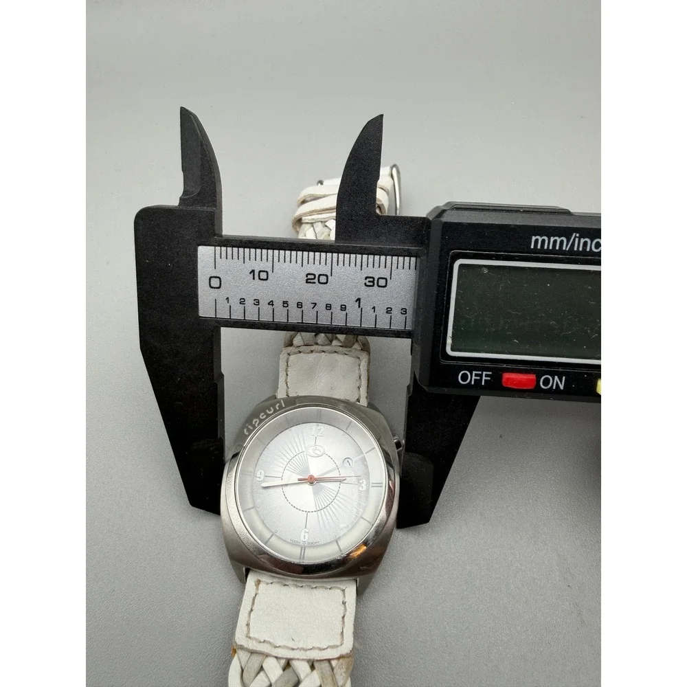 Rip Curl Cortez Surf Watch White Leather Band 100M Quartz Womens Vintage №1145