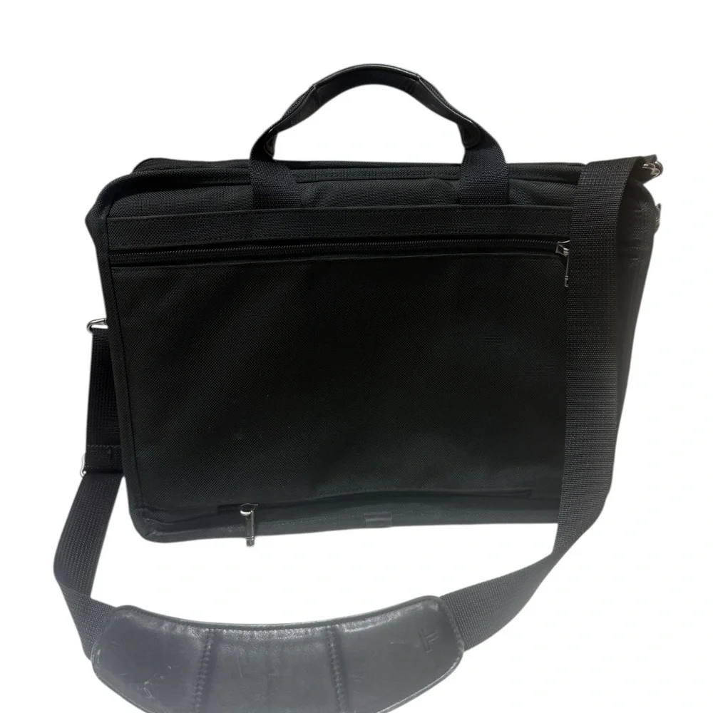 TUMI Alpha Expandable Briefcase Ballistic Nylon Laptop Messenger Bag Black
