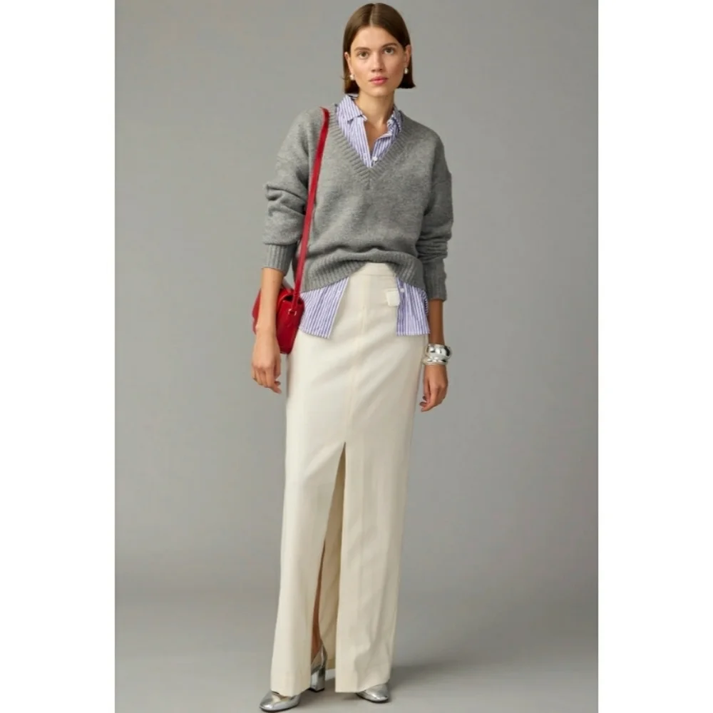 J.Crew Collection tuxedo maxi skirt in wool