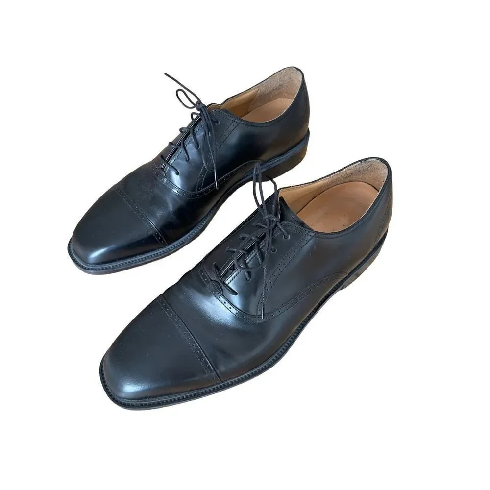 Rockport Mens Black Lace Up Square Toe Leather Comfort Oxford Shoes Size 11.5