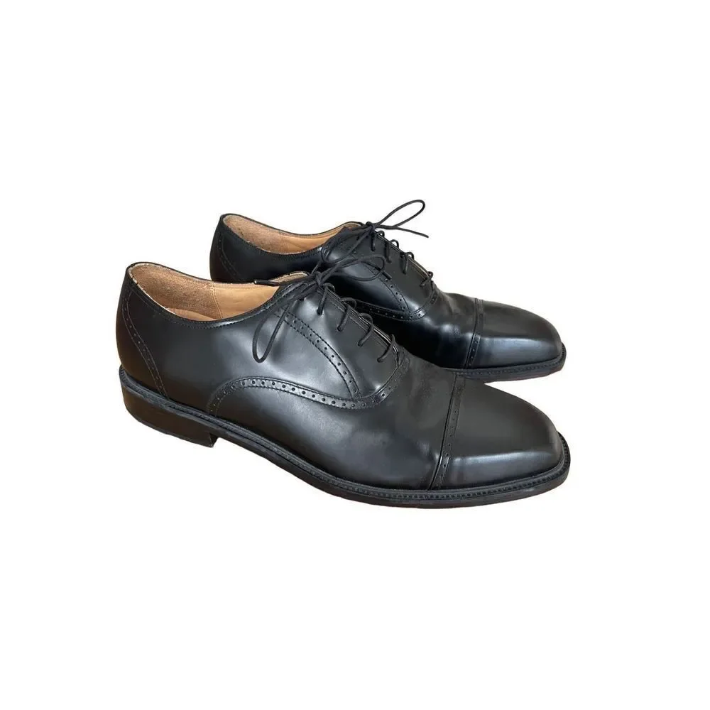 Rockport Mens Black Lace Up Square Toe Leather Comfort Oxford Shoes Size 11.5