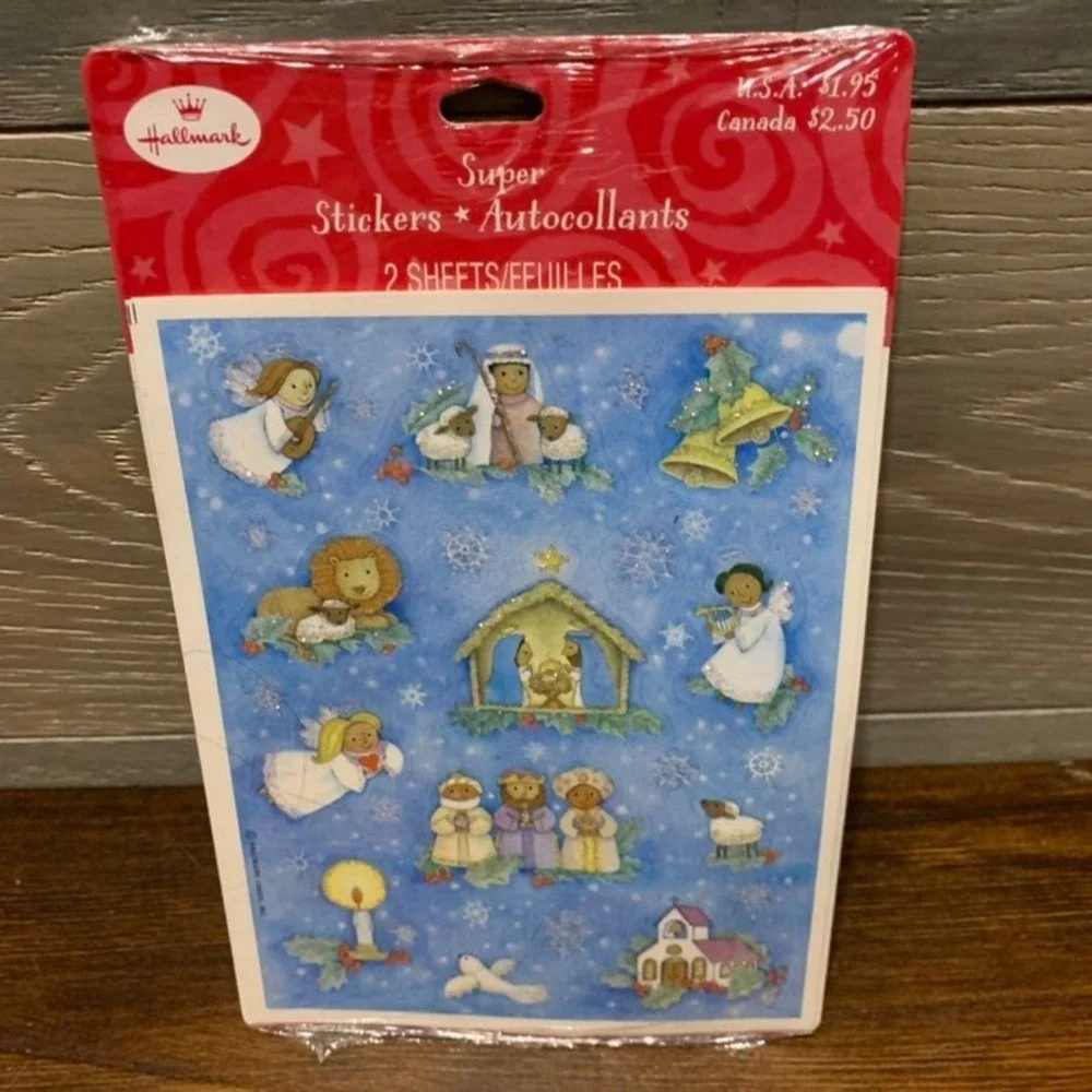 Vintage Hallmark‎ Christmas Stickers Mary Joseph Baby Jesus Manger 3 Wise Men