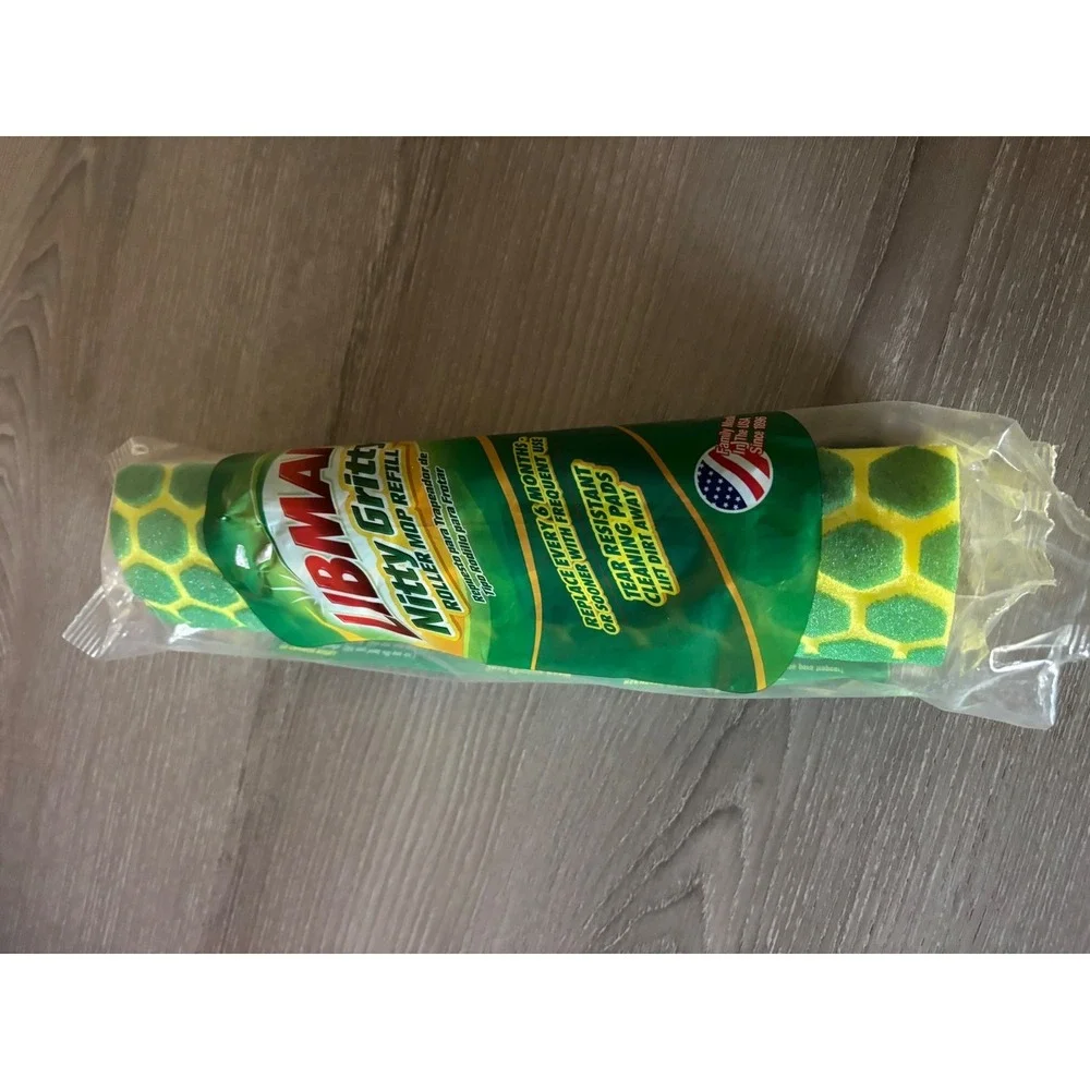 NEW Libman Nitty‎ Gritty Roller Mop Refill Green Yellow Sponge #02011 New