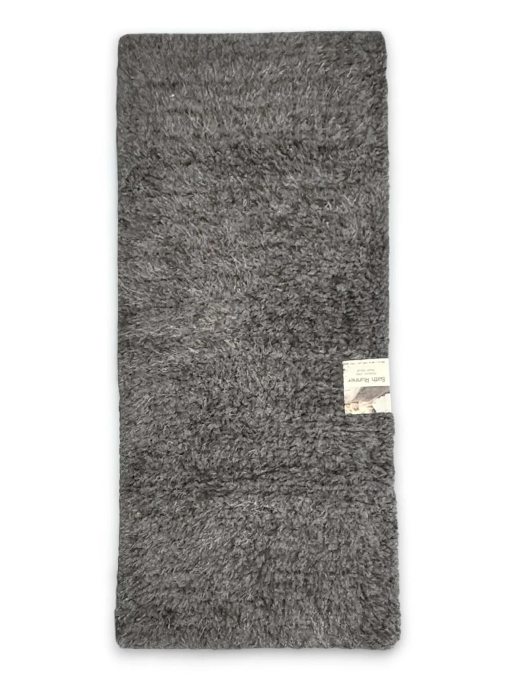 Nedia Home Shag Bath Rug Runner Microfiber Non-Skid Dark Gray 19.5 x 46 NWT