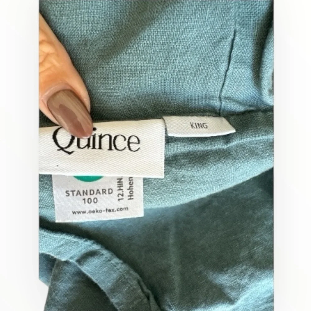 Quince European Linen Euro Sham - Ocean 26x26 and 2 King Pillowcases NWT