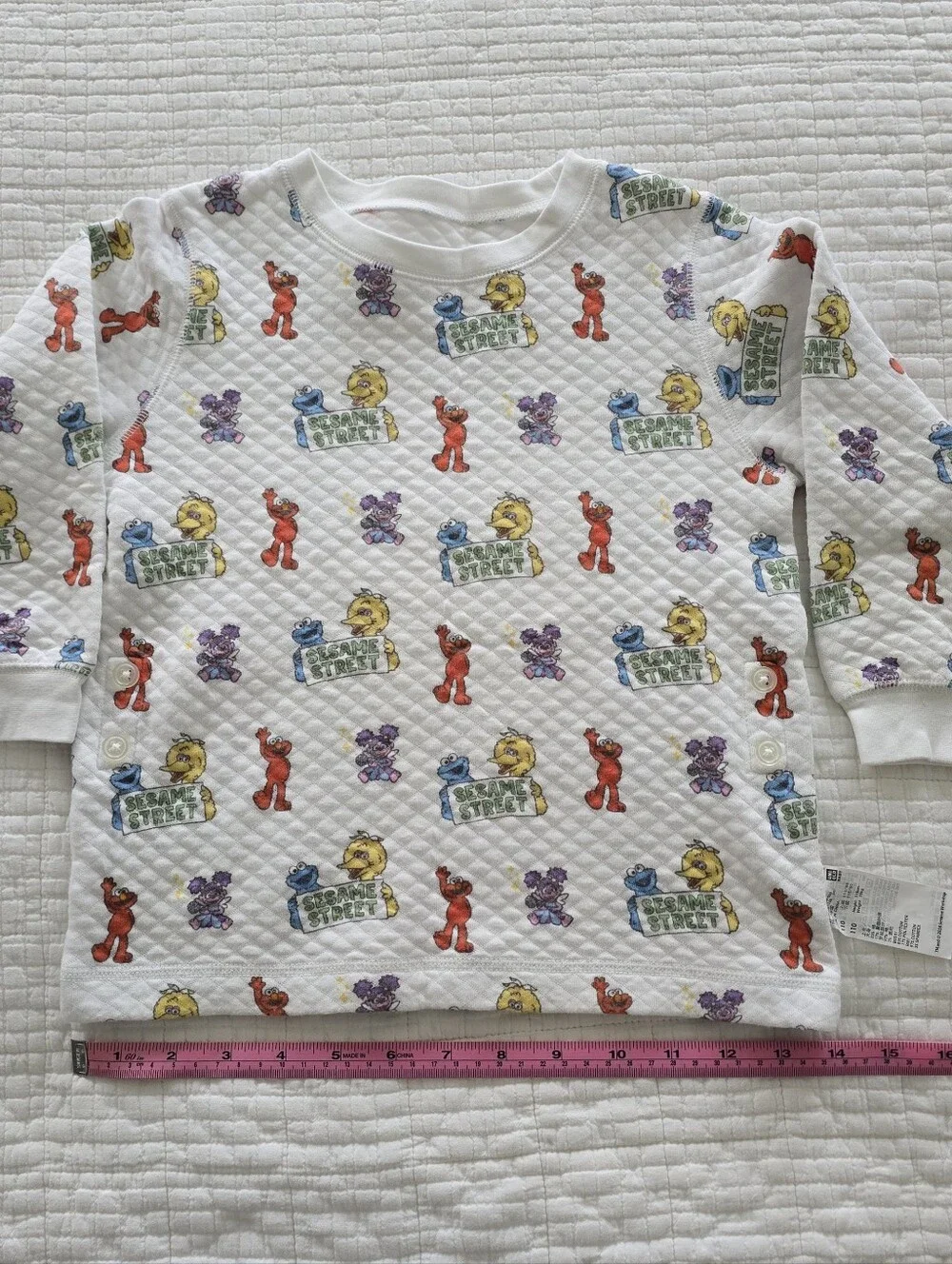 Baby Sesame Street Quilted Uniqlo Pajama TOP - Size 110 / 4T