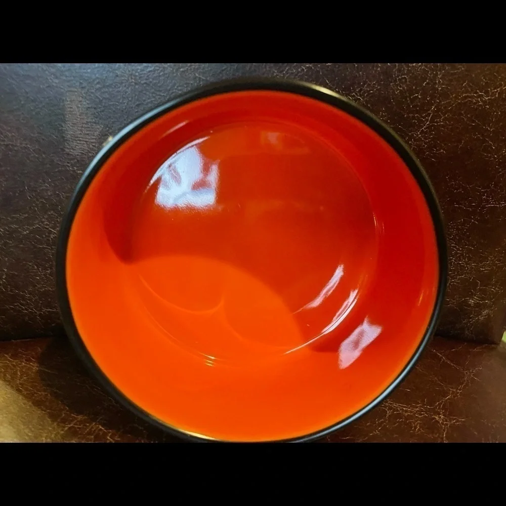 Rae Dunn Halloween Black Bowl with Orange BOO dog bowl