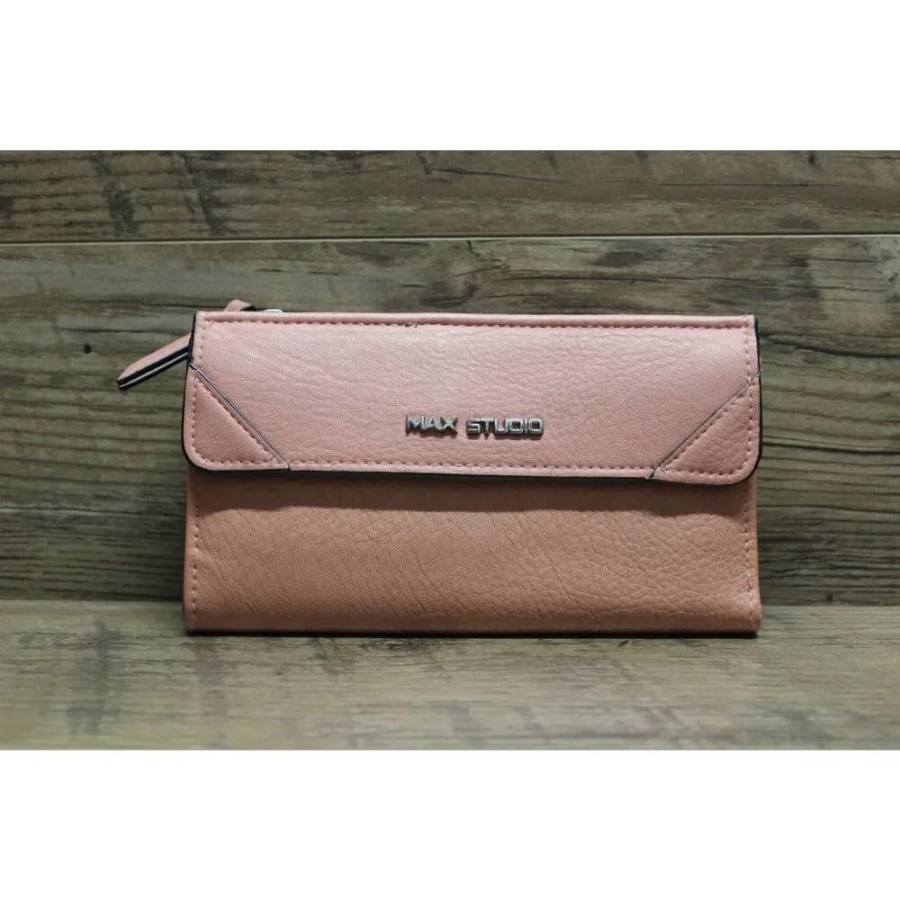 Max Studio‎ women's pink double fold folding clutch wallet