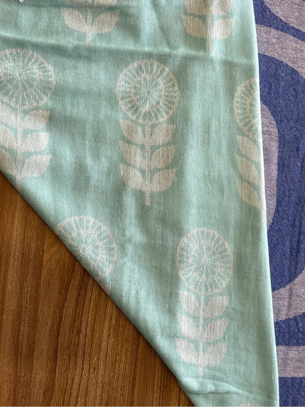 Modern Blues Towel Travel Blanket Wrap FLiPSiDE 2 Side Woven Organic Cotton NEW