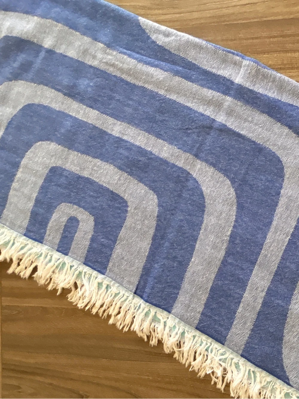 Modern Blues Towel Travel Blanket Wrap FLiPSiDE 2 Side Woven Organic Cotton NEW