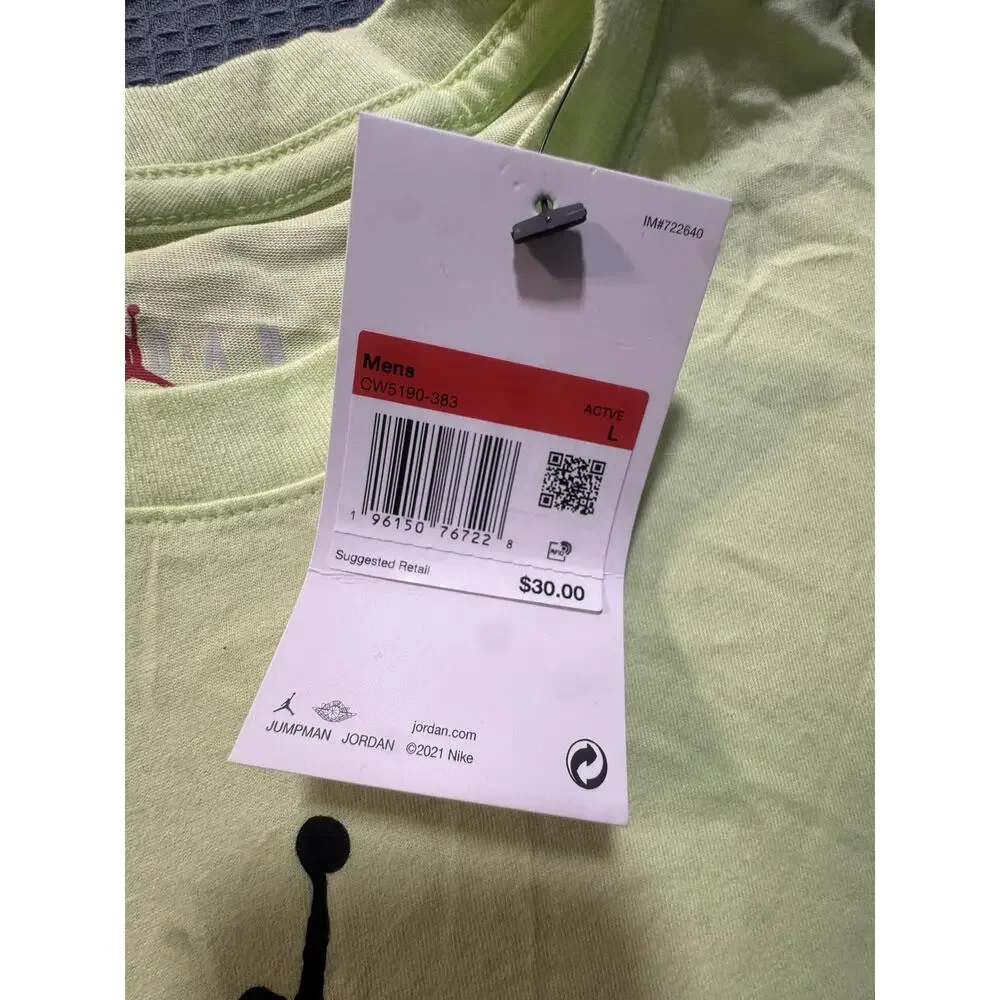 Jordan Jumpman Men's T-Shirt  Sz‎ L Yellow Brand New